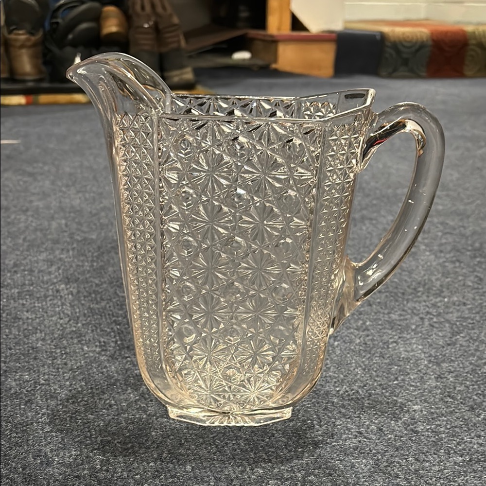 Vintage pressed glass pitcher - Picture 2 of 5